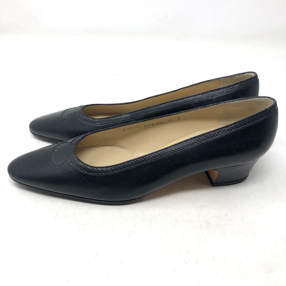 Vintage Silvia Fiorentina Pumps Womens 8 Black High Heel Classic Minimalist‎
